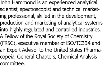 John Hammond is an experienced analytical scientist, spectroscopist and technical marketing professional, skilled in    