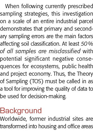 When following currently prescribed sampling strategies, this investigation on a scale of an entire industrial parcel   