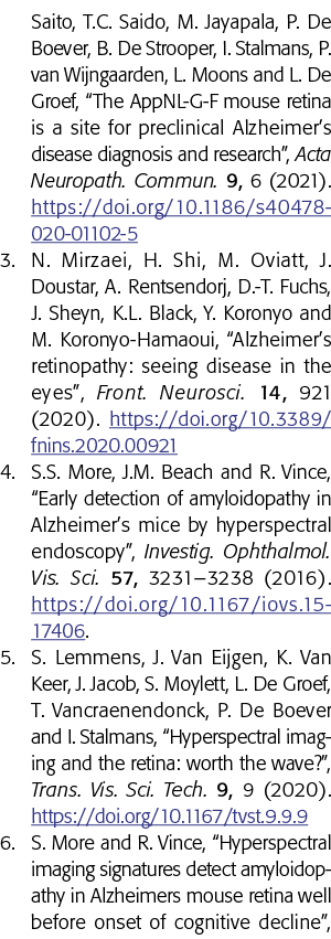 Saito, T C  Saido, M  Jayapala, P  De Boever, B  De Strooper, I  Stalmans, P  van Wijngaarden, L  Moons and L  De Gro   
