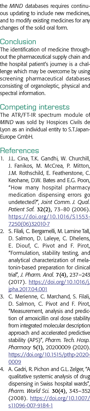 the MIND databases requires continuous updating to include new medicines, and to modify existing medicines for any ch   