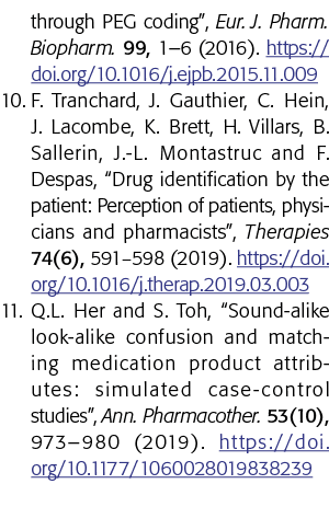 through PEG coding , Eur  J  Pharm  Biopharm  99, 1 6 (2016)  https:  doi org 10 1016 j ejpb 2015 11 009 10  F  Tranc   