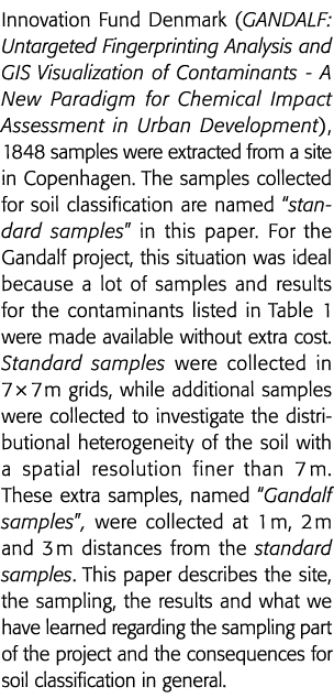 Innovation Fund Denmark (GANDALF: Untargeted Fingerprinting Analysis and GIS Visualization of Contaminants - A New Pa   