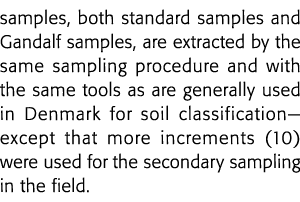 samples, both standard samples and Gandalf samples, are extracted by the same sampling procedure and with the same to   