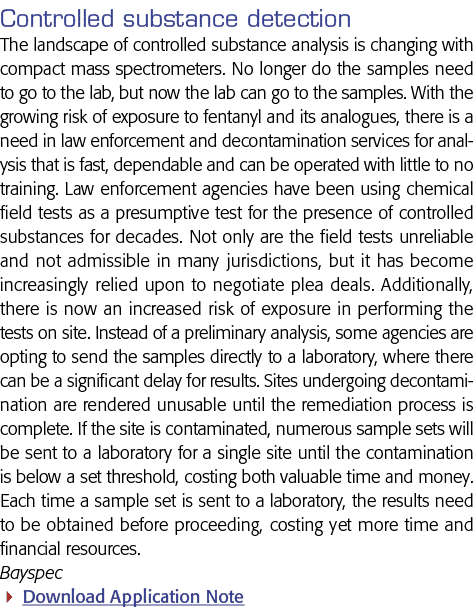 Controlled substance detection The landscape of controlled substance analysis is changing with compact mass spectrome   