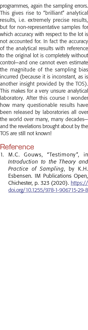programmes, again the sampling errors  This gives rise to  brilliant  analytical results, i e  extremely precise resu   