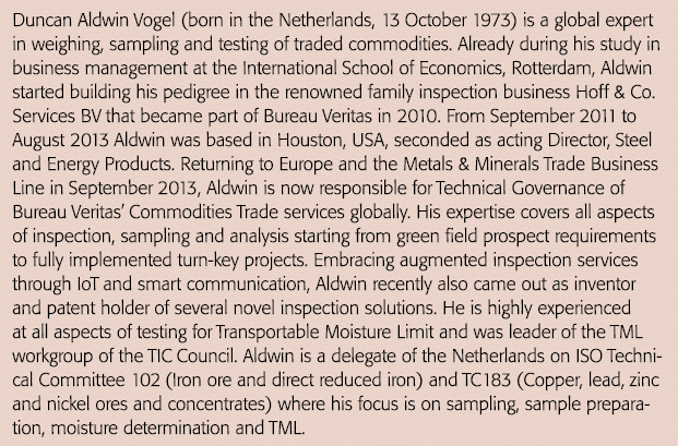 Duncan Aldwin Vogel (born in the Netherlands, 13 October 1973) is a global expert in weighing, sampling and testing o   