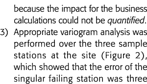 because the impact for the business calculations could not be quantified  3) Appropriate variogram analysis was perfo   