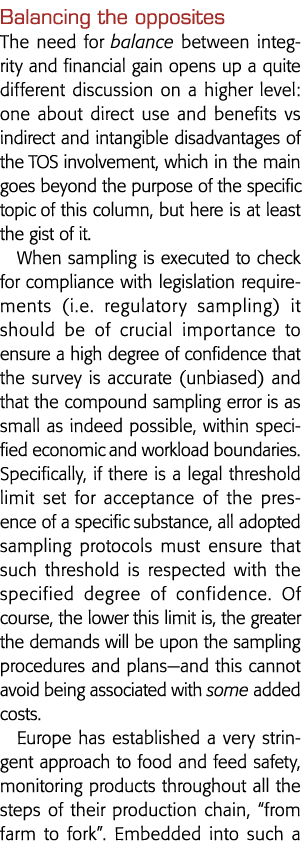 Balancing the opposites The need for balance between integrity and financial gain opens up a quite different discussi   