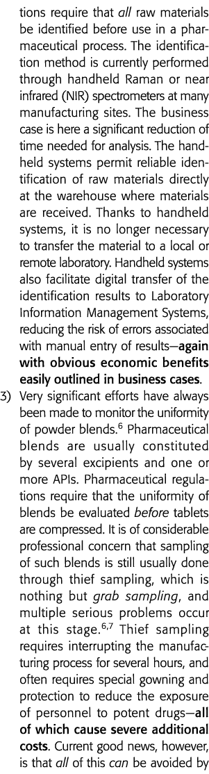 tions require that all raw materials be identified before use in a pharmaceutical process  The identification method    