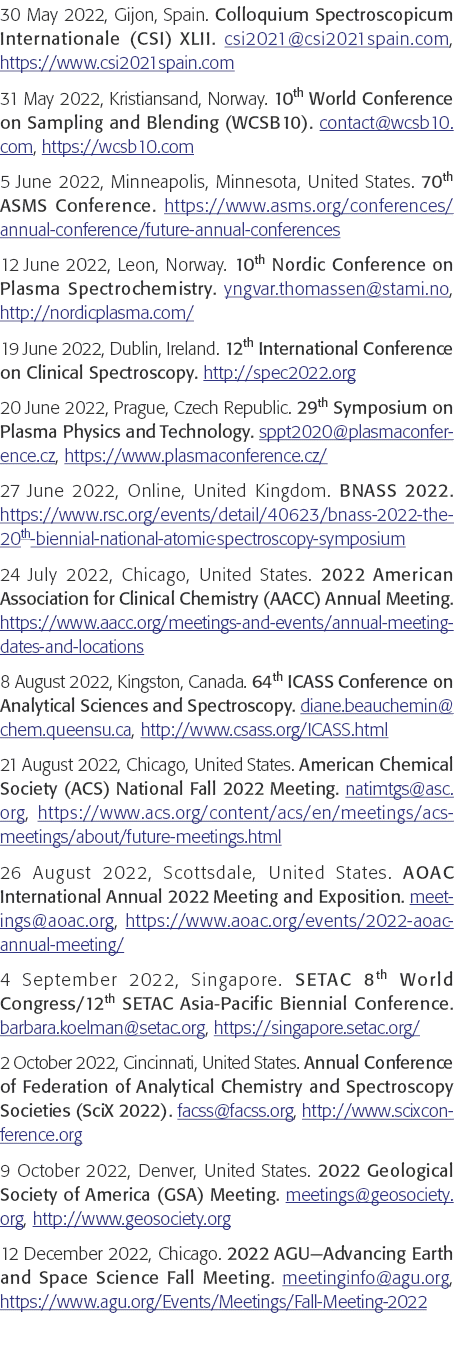 30 May 2022, Gijon, Spain  Colloquium Spectroscopicum Internationale (CSI) XLII  csi2021 csi2021spain com, https:  ww   