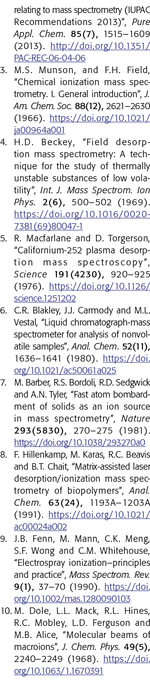 relating to mass spectrometry (IUPAC Recommendations 2013) , Pure Appl  Chem  85(7), 1515 1609 (2013)  http:  doi org   