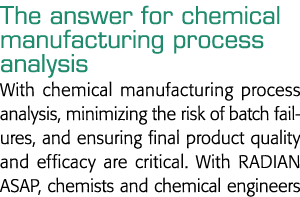 The answer for chemical manufacturing process analysis With chemical manufacturing process analysis, minimizing the r   
