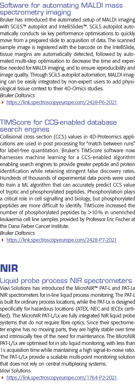 Software for automating MALDI mass spectrometry imaging Bruker has introduced the automated setup of MALDI imaging wi   