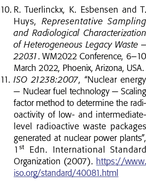 10  R  Tuerlinckx, K  Esbensen and T  Huys, Representative Sampling and Radiological Characterization of Heterogeneou   