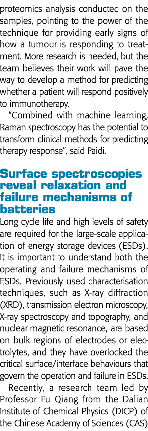 proteomics analysis conducted on the samples, pointing to the power of the technique for providing early signs of how   