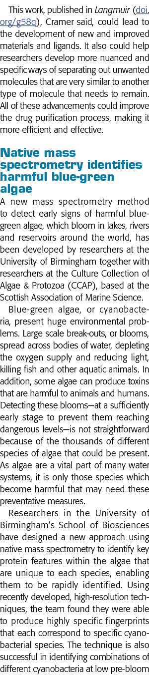 This work, published in Langmuir (doi org g58q), Cramer said, could lead to the development of new and improved mater   