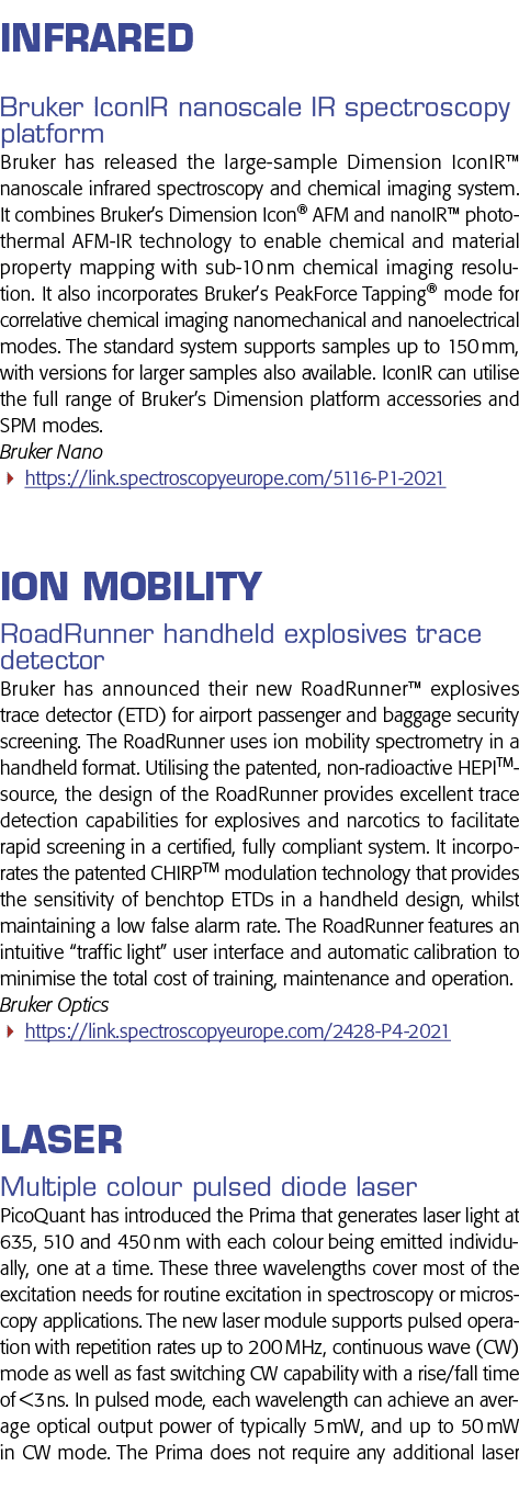 Infrared Bruker IconIR nanoscale IR spectroscopy platform Bruker has released the large-sample Dimension IconIR  nano   