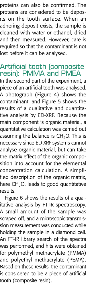 proteins can also be confirmed  The proteins are considered to be deposits on the tooth surface  When an adhering dep   