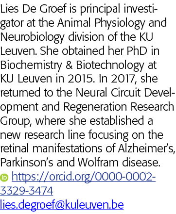 Lies De Groef is principal investigator at the Animal Physiology and Neurobiology division of the KU Leuven  She obta   