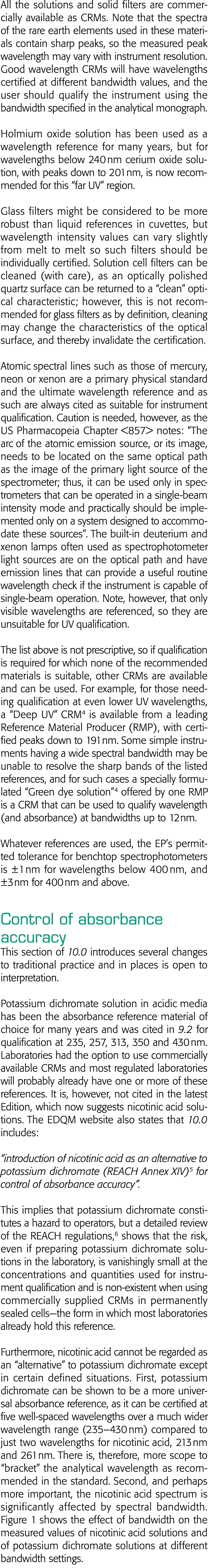 All the solutions and solid filters are commercially available as CRMs  Note that the spectra of the rare earth eleme   
