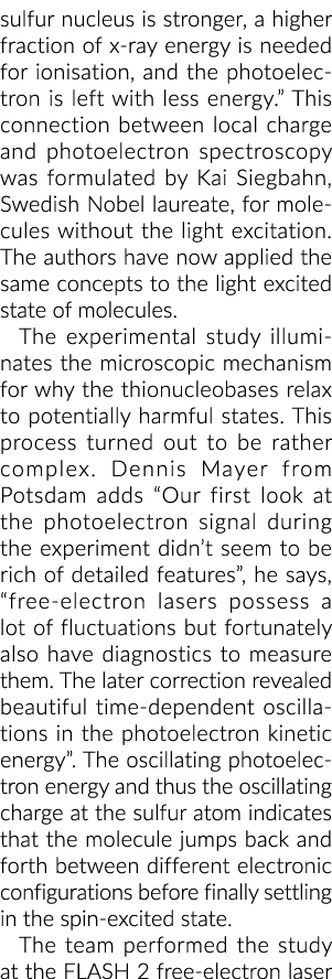 sulfur nucleus is stronger, a higher fraction of x-ray energy is needed for ionisation, and the photoelectron is left   