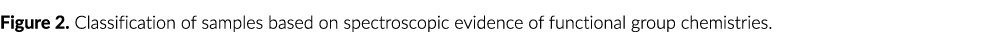 Figure 2  Classification of samples based on spectroscopic evidence of functional group chemistries 