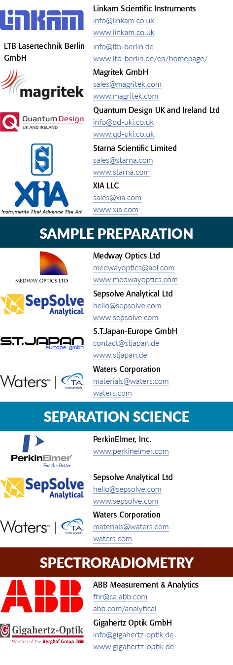  object Rectangle ,Linkam Scientific Instruments info linkam co uk www linkam co uk,LTB Lasertechnik Berlin GmbH,info   