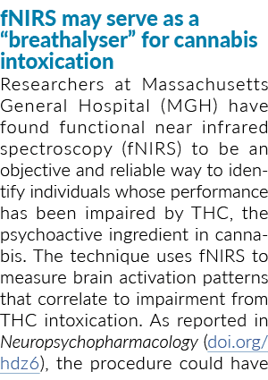 fNIRS may serve as a  breathalyser  for cannabis intoxication Researchers at Massachusetts General Hospital (MGH) hav   