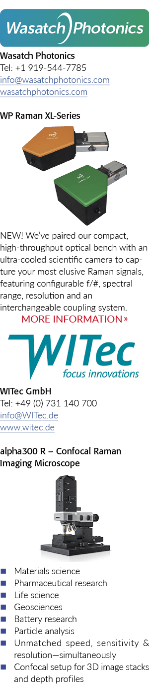   Wasatch Photonics Tel: +1 919-544-7785 info wasatchphotonics com wasatchphotonics com WP Raman XL-Series      NEW     