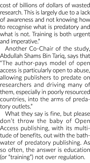 cost of billions of dollars of wasted research  This is largely due to a lack of awareness and not knowing how to rec   