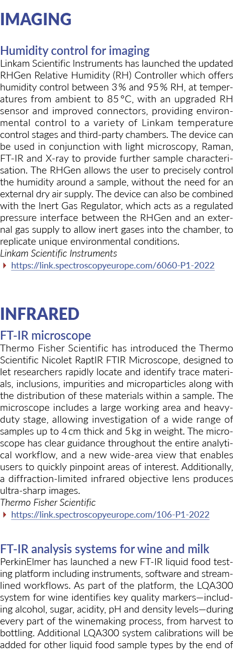 Imaging Humidity control for imaging Linkam Scientific Instruments has launched the updated RHGen Relative Humidity (   
