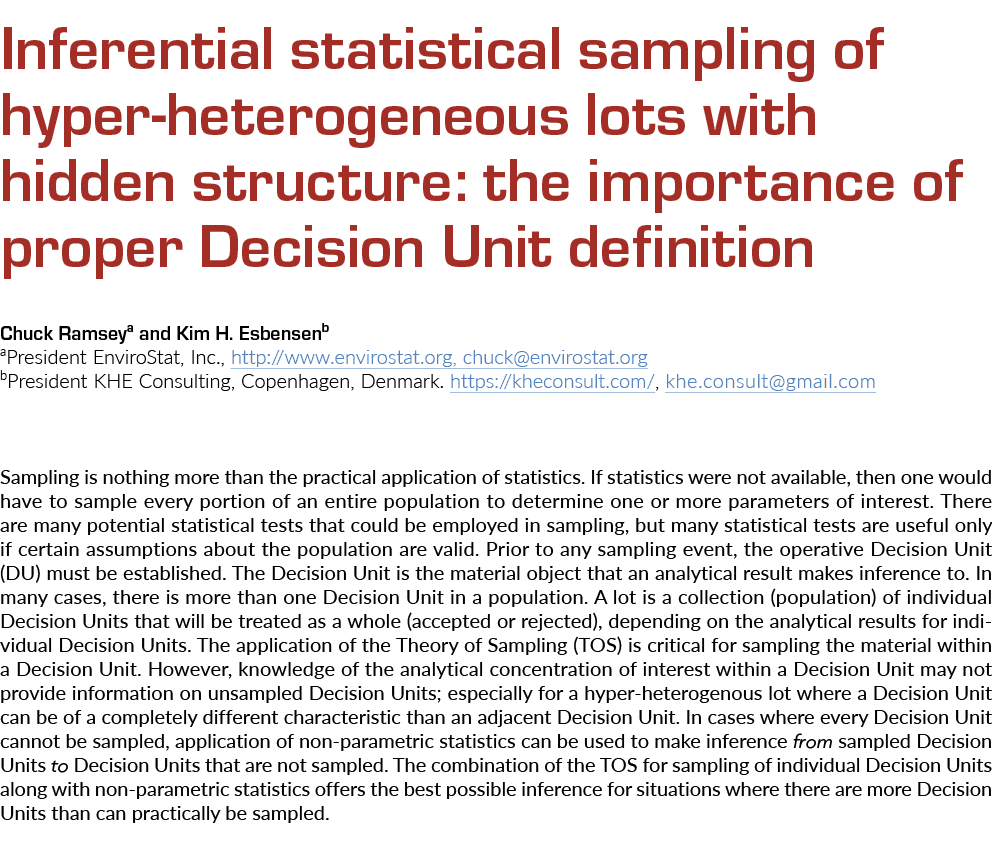 Inferential statistical sampling of hyper-heterogeneous lots with hidden structure: the importance of proper Decision   