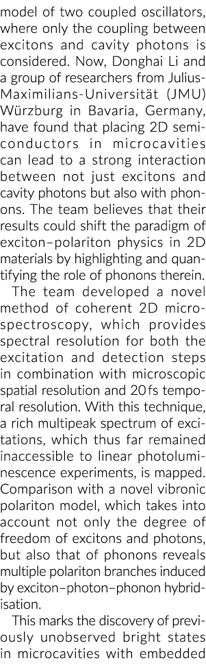 model of two coupled oscillators, where only the coupling between excitons and cavity photons is considered  Now, Don   