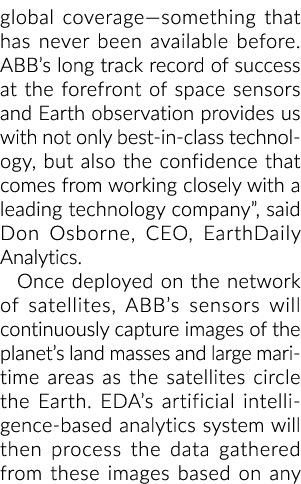 global coverage—something that has never been available before  ABB s long track record of success at the forefront o   