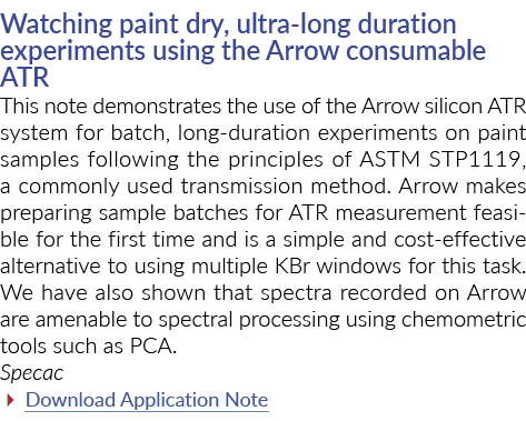 Watching paint dry, ultra-long duration experiments using the Arrow consumable ATR This note demonstrates the use of    