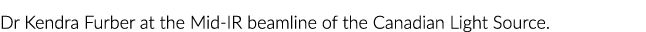 Dr Kendra Furber at the Mid-IR beamline of the Canadian Light Source 
