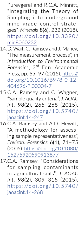 Purevgerel and R C A  Minnitt,  Integrating the Theory of Sampling into underground mine grade control strategies , M   