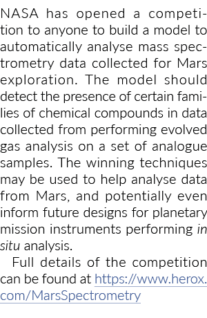 NASA has opened a competition to anyone to build a model to automatically analyse mass spectrometry data collected fo   