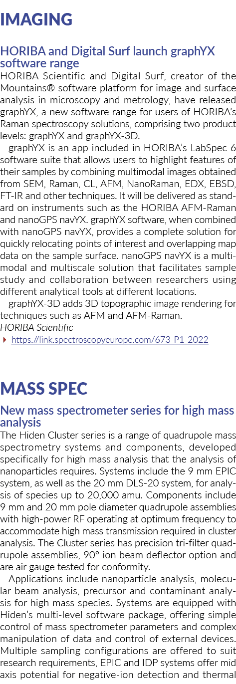 Imaging HORIBA and Digital Surf launch graphYX software range HORIBA Scientific and Digital Surf, creator of the Moun   