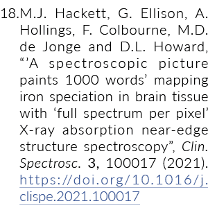 18  M J  Hackett, G  Ellison, A  Hollings, F  Colbourne, M D  de Jonge and D L  Howard,   A spectroscopic picture pai   