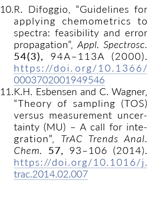  10  R  Difoggio,  Guidelines for applying chemometrics to spectra: feasibility and error propagation , Appl  Spectro   