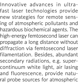Innovative advances in ultrafast laser technologies provide new strategies for remote sensing of atmospheric pollutan   