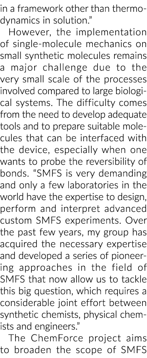 in a framework other than thermodynamics in solution   However, the implementation of single-molecule mechanics on sm   