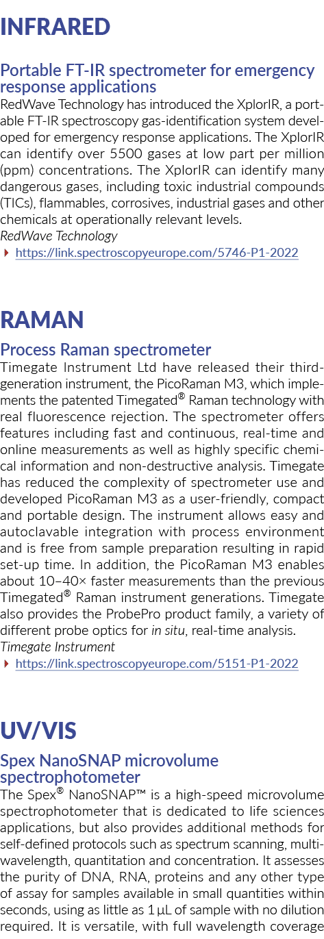Infrared Portable FT-IR spectrometer for emergency response applications RedWave Technology has introduced the XplorI   