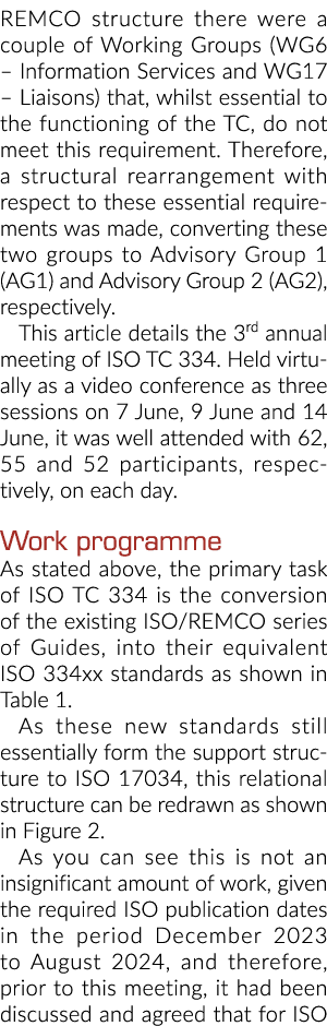 REMCO structure there were a couple of Working Groups (WG6   Information Services and WG17   Liaisons) that, whilst e   