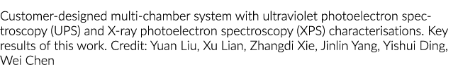 Customer-designed multi-chamber system with ultraviolet photoelectron spectroscopy (UPS) and X-ray photoelectron spec   