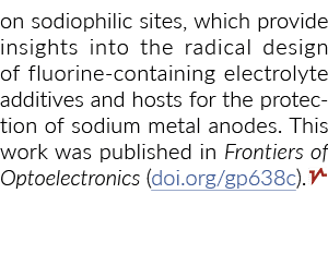 on sodiophilic sites, which provide insights into the radical design of fluorine-containing electrolyte additives and   