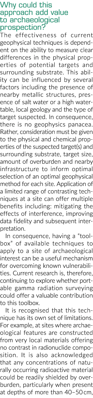 Why could this approach add value to archaeological prospection? The effectiveness of current geophysical techniques ...