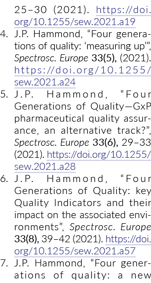 25–30 (2021). https://doi.org/10.1255/sew.2021.a19 4. J.P. Hammond, “Four generations of quality: ‘measuring up’”, Sp...