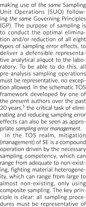 making use of the same Sampling Unit Operations (SUO) following the same Governing Principles (GP). The purpose of sa...